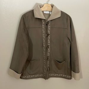 EUC Alfred Dunner Suede Look Jacket. SZ 10 Eskimo Y2K